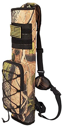 RZAHUAHU Archery Quiver for Arrows Multi-Function Back with Molle System Tactical Arrow Holder Archery Bag Accessories and Pockets for Hunting Shooting Target Practice