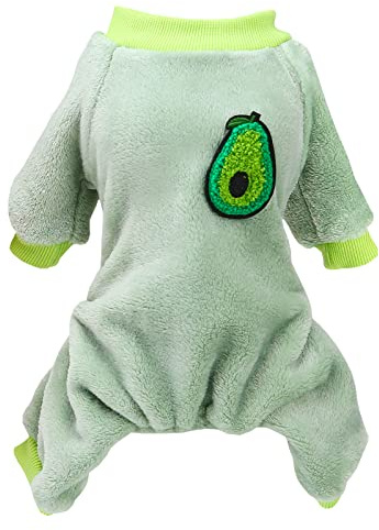 Izefia Suéter de Perro Ropa de Lana Invierno Sudadera Cálida Mono de 4 Piernas Pijama Fruta Suéter Simple para Perro Pequeño Gato Mediano