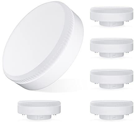BVCL GX53 LED Lampe 10W, 1000lm GX53 Leuchtmittel, Naturweiß 4000K GX53 Birne, Nicht Dimmbar, Kein Flackern, AC/DC 190-260V Ersatz 100W GX53 Halogenlampen, CRI> 80, 6pcs