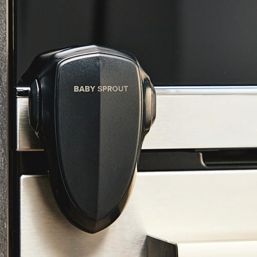 BABY SPROUT® Oven Lock for Baby Proofing | 1pc Black Child Safety Lock for Oven Doors | No Tools or Drilling Required | Child Proof for Kitchen Safety | Easy to Install with Strong 3M Adhesive