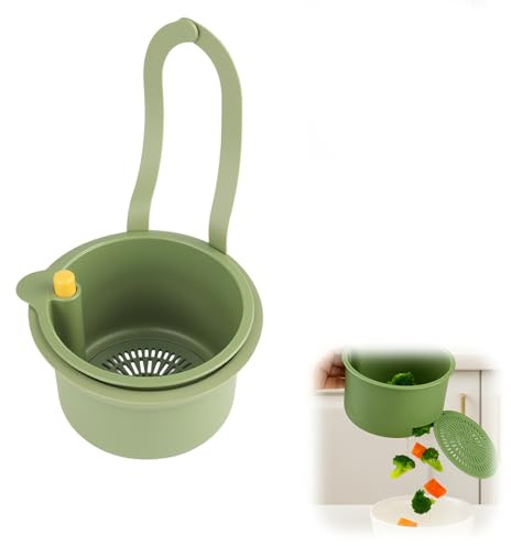 Food Waste Sink Strainer Basket - Removable Small Kitchen Sink Strainer, Easy Cleaning, Sink Food Catcher, Kitchen Sink Splash Guard, Plug Colander Sieve Holder, Fine Mesh Filter, Snap Button