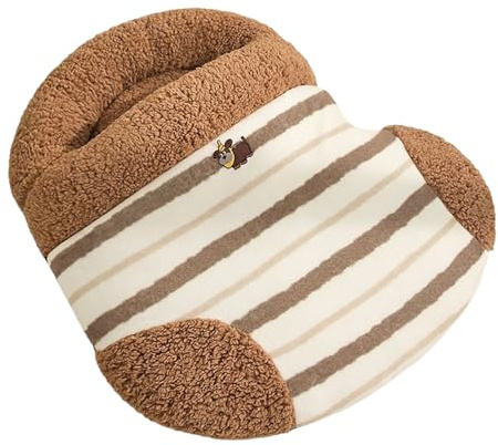 Yonuaret Dog Sleeping Bag, Soft Warm Covered Cat Sleeping Place - Covered Plush Pet Cushion Corner for Floor Travel Home Office Bedroom Balcony Outdoor