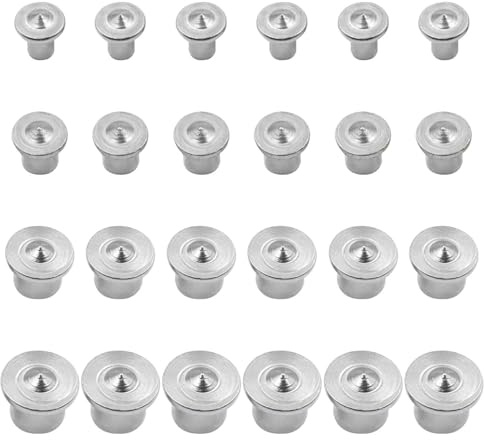 Dowel Pins, 24 Pcs Center Points Pin Dowel Drill, Dowel Centre Point Set, Woodworking Alignment Too for Accurate Drilling Proper Dowel or Tenon Placement (6/8/10/12 mm, Stainless Steel)