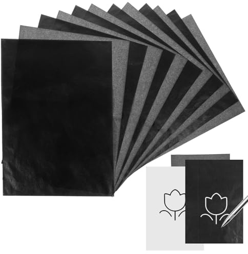 GEEHUA 50 hojas de papel de calcar A4, papel de transferencia de papel negro A4