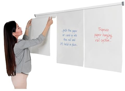 Wonderwall Flipchart Pad Holder | Wall Mounted Paper Display Rail | 1200 mm | Ideal for Office, School, Home, Training applications
