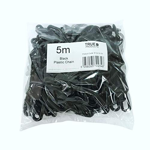 5m x 6mm Plastic Barrier Chain Link Safety Decorative Garden Fence - Black
