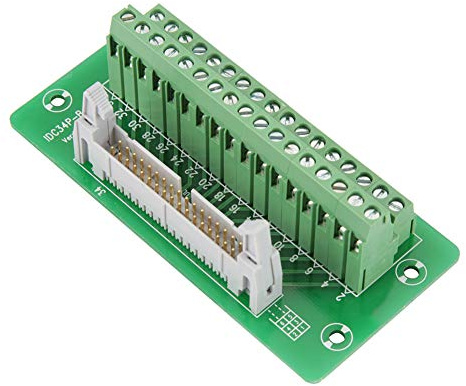 Keenso IDC34P Breakout Board 34Pin Stiftleiste Breakout Board Tragschienenmontage-Schnittstelle Stromversorgungsmodul Anschlussblock-Anschluss SPS-Schnittstelle mit Halterung Terminaler