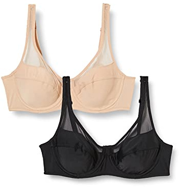 DIM Reggiseno con Ferretto Generous Classic Supporto Perfetto Donna x2, Nuova pelle/Noir, 85D
