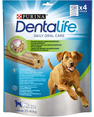 PURINA DENTALIFE Daily Oral Care Snack per l'Igiene Orale per Cani Adulti 6 Confezioni da 4 Stick