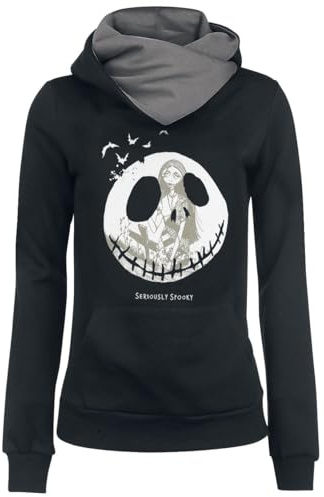 The Nightmare Before Christmas L'Étrange Noël De Monsieur Jack Jack Skellington & Sally - Seriously Spooky Femme Sweat-Shirt à Capuche Noir/Gris