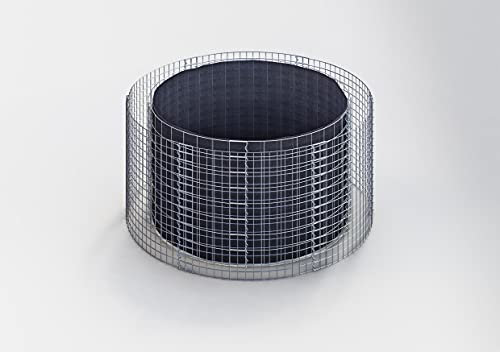 GABIONA - Plate-bande surélevée en gabion H x D : 80 x 172 cm - Abion rond en pierre comme panier à plantes pour le jardin - Mailles 5 x 10 cm