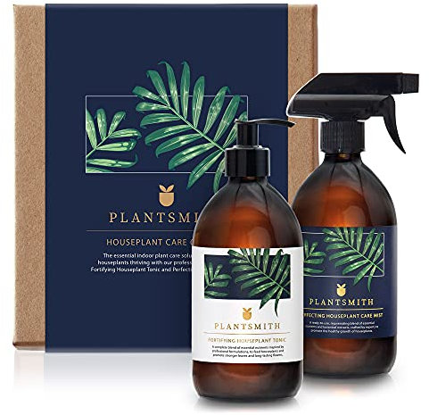 Plantsmith Houseplant Care Gift Set for Indoor Plants, with Fortifying Plant Tonic Feed Spray & Perfecting House Plant Mist, Premium Luxury Collection in Gift Box
