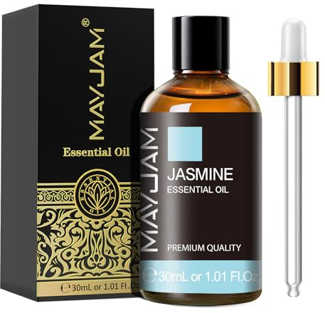 MAYJAM Aceite Esencial de Jazmín 30ml, Aceite de Jazmín para difusor, Humidificador, Bricolaje, Hogar, Armarios
