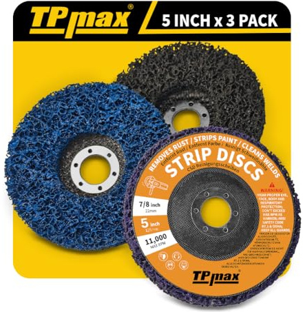 3 Pièces Disques de Nettoyage 125 mm, Dérouillant Disque Abrasif pour Meuleuse d'Angle, CSD Disque pour Métal, Pierre, Bois et Plastique