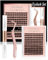 YOONOYA 144pcs Lash Extension Kit DIY Lash Clusters Eyelash Extension Kit, 8-16mm Mix D Curl Individual Lashes Kit with Lash Bond and Seal Lash Tweezers for Self Use (KIT-QD-8-16mm)