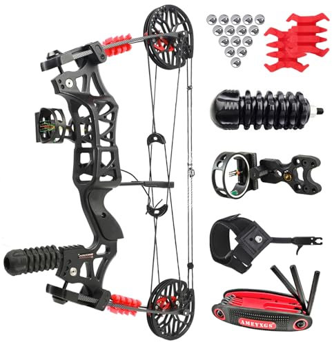 surwolf Bogenschießen Compoundbogen Set Stahlkugelbogen Set Zuggewicht 30-60Lbs, CNC Al-6061 gefertigt, Dual-Use Jagdbogen kann Pfeile und Stahlkugeln im Auto schießen (Set 1)