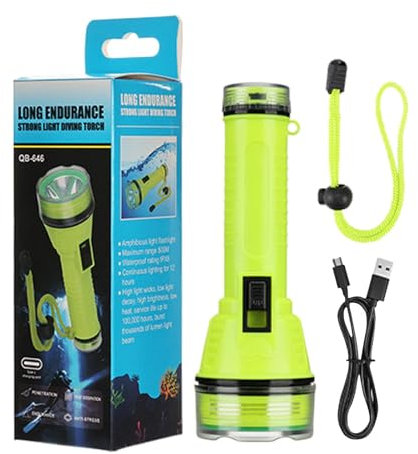 Bexdug Wiederaufladbare Tauchlampe, Tauchlampe | Wasserdichte Tauchtaschenlampe, wiederaufladbare Taschenlampe,Nachttauchlicht, Schnorchel-U-Boot-Sicherheitslichter zum, Garnelenfischen