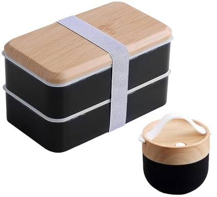 PRITOK Boîte à Bento Isotherme 1400ml + Bol à Soupe 600ml avec Sac Isotherme, Lot de Déjeuner Sans BPA pour Adulte/Enfant, Compatible Micro-Ondes et Couverts en Acier Inoxydable (Qualité Supérieure)