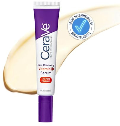 CeraVe Skin Renewing 10% Pure Vitamin C Serum with Ceramides for Brighter and Smoother Skin, 30 ml
