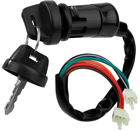 Tunejoy Interruttore di Accensione con Chiave a 5 Fili 5 Pin Moto Interruttore di Accensione Chiavi di Bloccaggio per Scooter Elettrico ATV Quad Dirt Pocket Bike