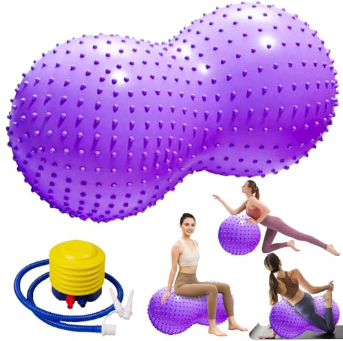 XPJBKC Peanut Ball, Peanut Ball Sensory Kids, Peanut Exercise Ball with Pump, Anti-Burst Peanut Yoga Ball,Gym Ball Autism Sensory Toy for Kids Physical Therapy,Pregnancy Exercise,Pilates,Core Training