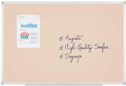 Bi-Office Ayda Magnetisk Desert Whiteboard, 90 x 60 cm, Lackad Stålyta, Aluminiumram