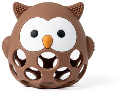Baby’s Way Teething Toy – Owl Silicone Teether Toy & Rattle Ball for Babies 3–6 Months Toys for 6–12 Months – Baby Teething Relief, Silicone Teethers for Babies