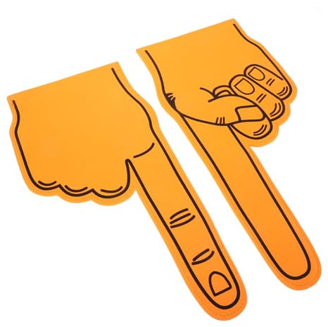 UPKOCH 2 Stück jubelnde Handschuhe Fanartikel Handballhandschuhe Cheerleading Requisiten Finger Schaum Lassen Sport erste Schild Partygeschenk Partykrachmacher Jubel Requisiten Eva Orange