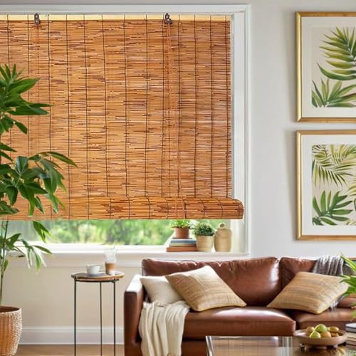 Naturale Tapparella Avvolgibile Persiane Cortina di Canna Parasole Esterni Protezione Solare Tende In Bambù Per Finestre Veneziana divisorio per Patio/Porta