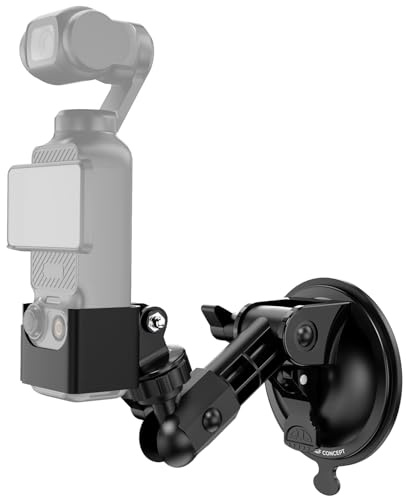 K&F CONCEPT Support à Ventouse en ABS Plastique Adhésif et Adaptateur Compatible avec DJI Osmo Pocket 3 Insta360
