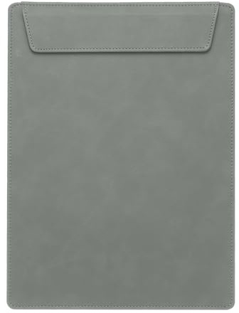 PATIKIL Classeur Magnétique Bureau Format A4 En Cuir PU 23x30cm, Porte-dossiers Professionnel Avec Porte-Stylo Et Plateau D'écriture, Gris