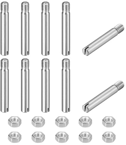 sourcing map 10 perni cilindrici con intaglio, M3 x 20 mm, in acciaio inox 304, con filettatura esterna, viti con scanalatura con dado per installazione di mobili per armadi (GB878)