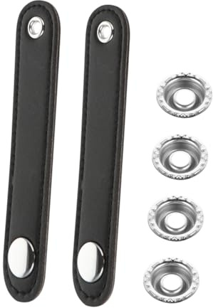 EPIGEIST 2pcs Double Layer Accordion Bellow Straps with Buckles Secure Fit Preventing Loosening Damage Black Leather Design Compatible with Accordion Bellows
