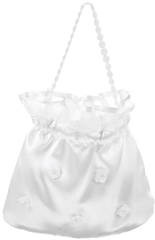 HAMPPLIES Borsa da Sposa Coulisse 20X21 CM per Matrimonio Sacchetti per Bomboniere Eleganti Decorazioni Floreali per Damigelle d'Onore e Feste