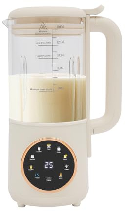 Máquina automática de leche de soja 1.4L Máquina de leche vegetal con pantalla táctil LED y mango,Base estable,Para agua hirviendo, jugo, leche de avena, leche de nuez, leche de soja