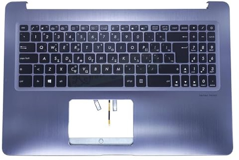 Laptop Parts Backlit Greek Croatian Latin Keyboard Palmrest for Asus NX580 X580GD X580VD X580VN NX580GD for Backlight for Topcase for Assembly for Teclado(Blue Greek Backlit)