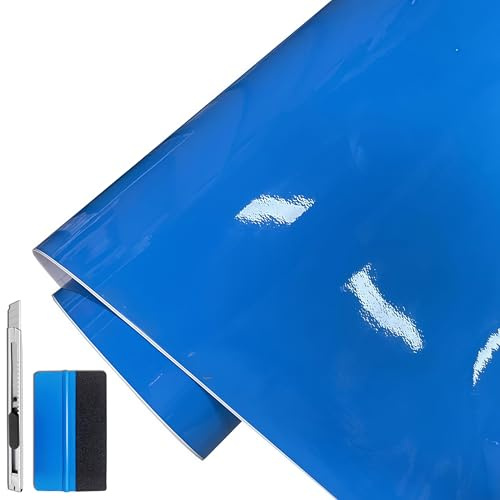 NewL Pellicola Vinile Auto Lucida Autoadesiva Blu Medio 45 x 150 cm