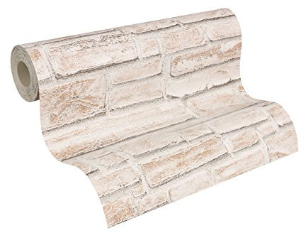 A.S. Création Papier peint brique beige 10,05 x 0,53 m 6621-25
