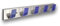 SIRO Hakenleiste Vilsbiburg, Schlicht, Kunststoff metallisiert chrom blau, 400 mm x 37 mm x 51 mm, LA 240 mm, SM8163-400MV2AC14V1K