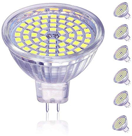 OTTOSEA MR16 LED Bulbs, GU5.3 Light Bulbs,5W (50 Watt Equivalent), 12V ACDC, Daylight White 6000K, 120 Degree Beam Angle Two pin for Landscape,Recessed,Track Lighting, Non Dimmable, Pack of 6