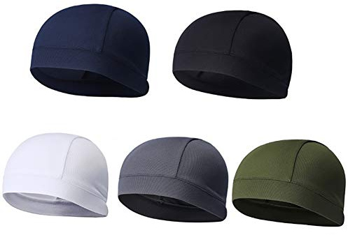 LaMure 5 Pcs Summer Breathable Helmet Liner Hats Sports Beanie Hat Cover Ears Skull Cap for Cycling Running Skiing Snowboard Motorcycle