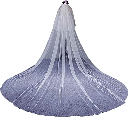ABWYB Voile De Mariée Élégant Simple À 2 Niveaux Tulle Transparent avec Voile De Mariée À 1 Niveau Voile De Mariage pour Femme avec Peigne Charmante Robe Accessoires pour La Mariée,Ivoire,4M