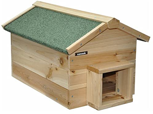 nanook Igelhaus Igelhütte Igelfutterhaus Kleintierhaus Nagerhaus Überwinterung klappbares wetterfestes Dach - ca. 50 x 36 x 31 cm.
