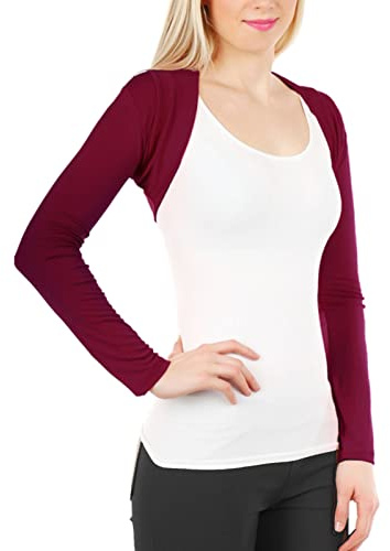 Toocool Torera Corta Mujer Bolero Manga Larga Elástica Cardigan Elegante CC-816