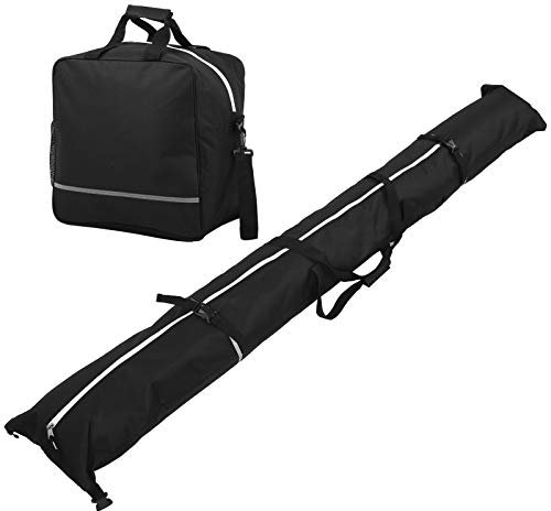 Leapiture Ski Bag Set Nylon Snowboardtasche und Skischuh-Aufbewahrungstaschen Wasserdichtes Trage-Reisekoffer-Set Skizubehör für Outdoor-Skifahren