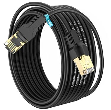 YSONG Cable Ethernet 10 metros Cat 8 Cable de Red Cable Lan 40Gbps 2000MHz con Conector RJ45 Cat 8, Compatible con Steam Deck PS5 PS4 Xbox X/S PC TV Box Router Servidor NAS