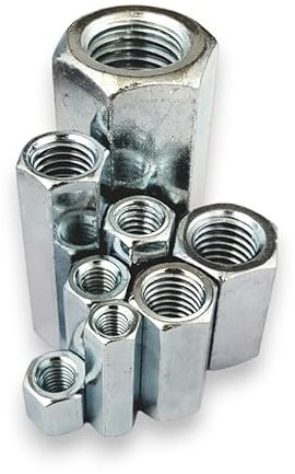 Langmutter M6 x 20 mm Verzinkt Stahl Sechskant - Verbindungsmuttern - Distanzmuffen - Größe und Menge wählbar (Gewinde: M6, Länge: 20 mm, Menge: 10 St.)