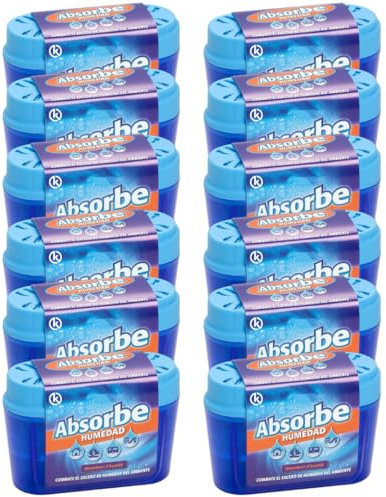 KROWN - Absorbe Humedad 40 gr. 12 Unidades, Deshumidificador Antihumedad Habitación, Atrapa Humedad Interior para Armarios, Cocina, Coche, Trasteros, Baños