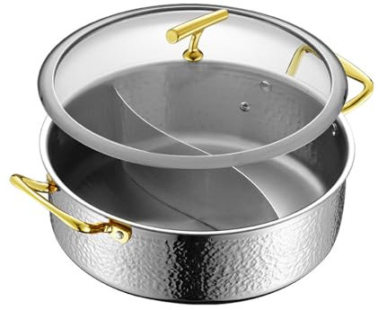 Marmite À Canard Mandarin En Acier Inoxydable, Braisière Avec Couvercle, Ustensiles De Cuisine En Acier Inoxydable, Marmite Asiatique En Acier Inoxydable, Poêle Divisée En Acier Inoxydable, Fournitu