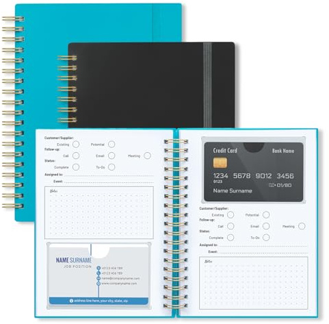 Onesky 2 organizer per biglietti da visita, libro e porta carte di credito, informazioni sui clienti e archiviazione delle carte, organizza carte di credito, shopping, carte premio; 128 carte